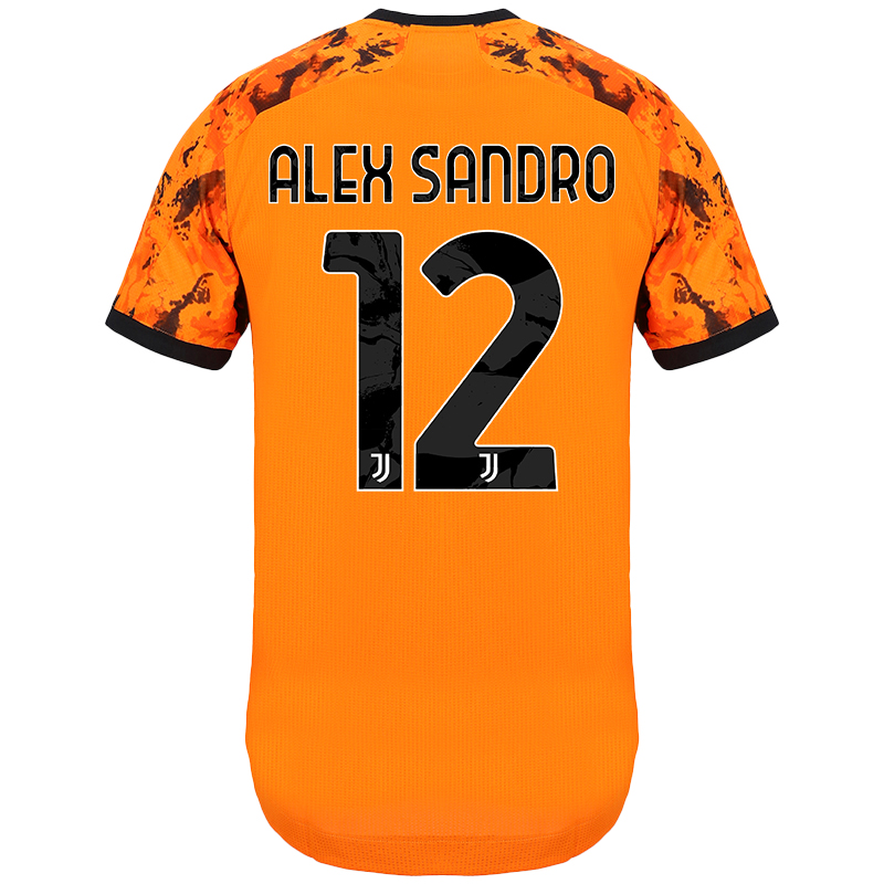 Kinder Fußball Alex Sandro #12 Ausweichtrikot Orange Trikot 2020/21 Hemd