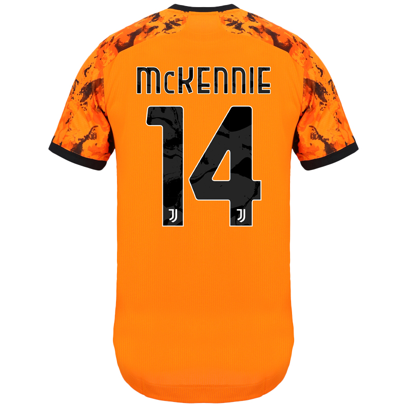 Kinder Fußball Weston Mckennie #14 Ausweichtrikot Orange Trikot 2020/21 Hemd