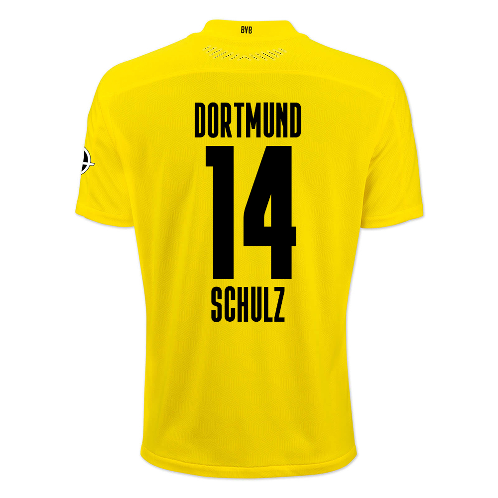 Kinder Fußball Nico Schulz #14 Heimtrikot Gelb Schwarz Trikot 2020/21 Hemd