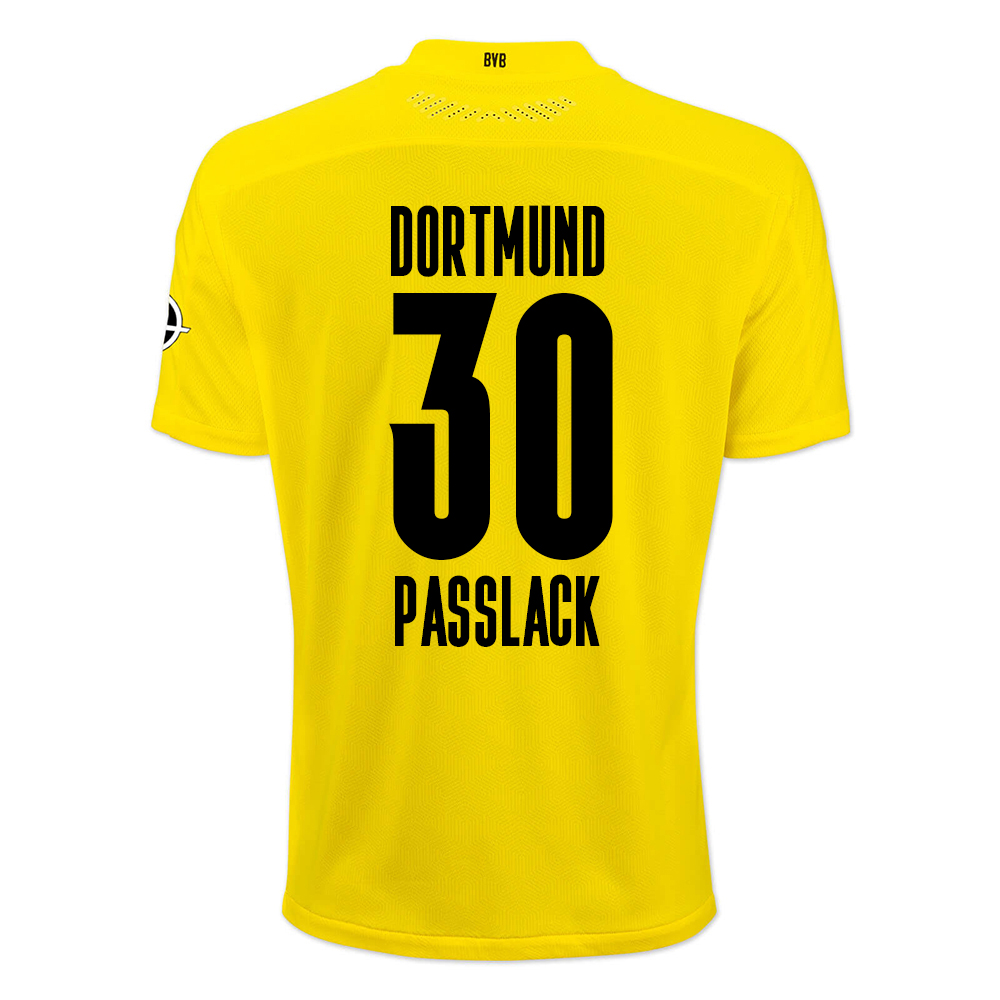 Kinder Fußball Felix Passlack #30 Heimtrikot Gelb Schwarz Trikot 2020/21 Hemd