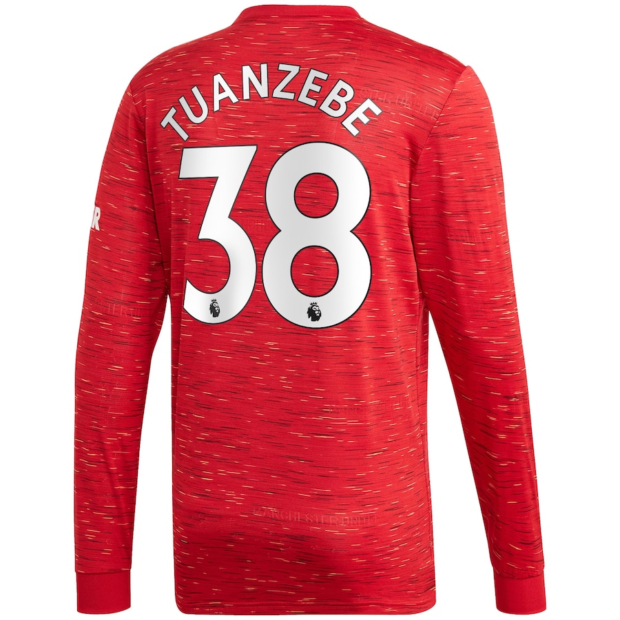 Kinder Fußball Axel Tuanzebe #38 Heimtrikot Rot Long Sleeve Trikot 2020/21 Hemd