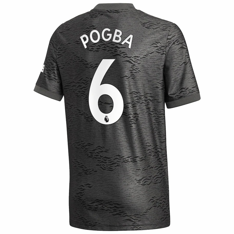 Kinder Fußball Paul Pogba #6 Auswärtstrikot Schwarz Trikot 2020/21 Hemd