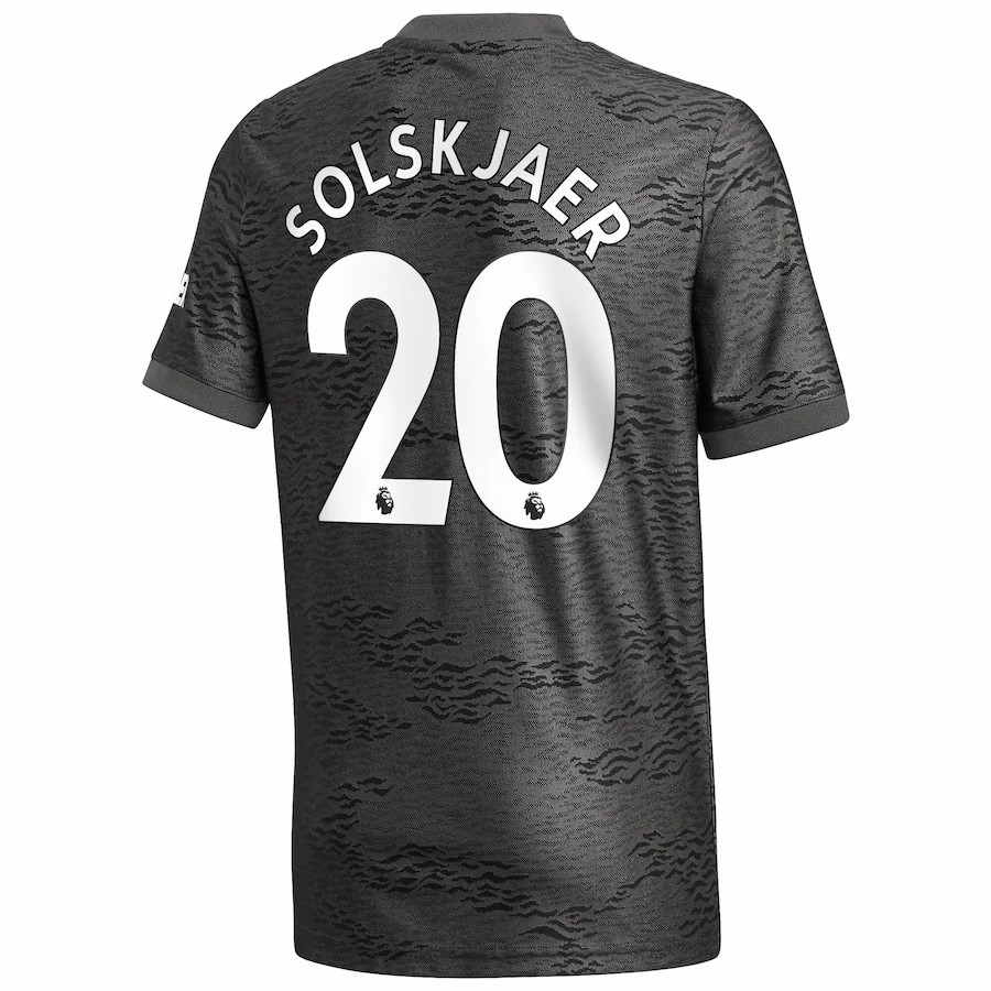 Kinder Fußball Ole Gunnar Solskjaer #20 Auswärtstrikot Schwarz Trikot 2020/21 Hemd