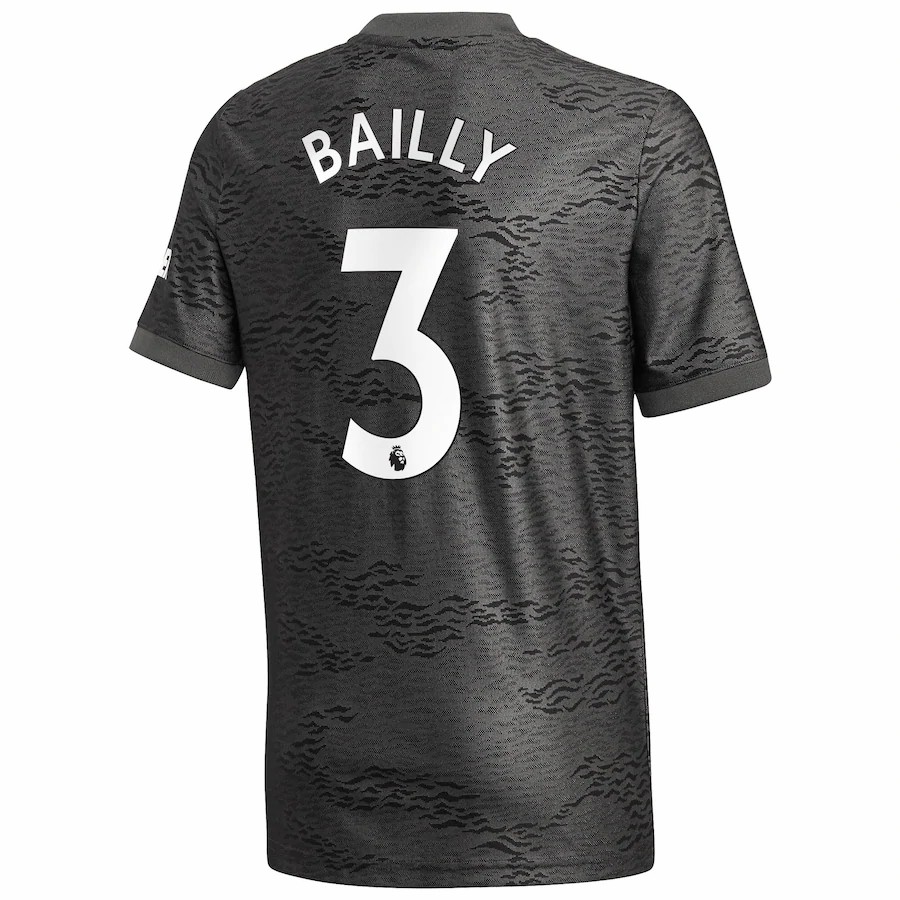 Kinder Fußball Eric Bertrand Bailly #3 Auswärtstrikot Schwarz Trikot 2020/21 Hemd