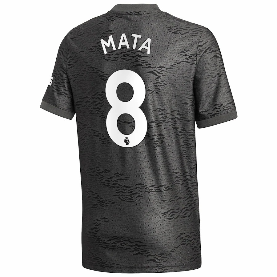 Kinder Fußball Juan Mata #8 Auswärtstrikot Schwarz Trikot 2020/21 Hemd