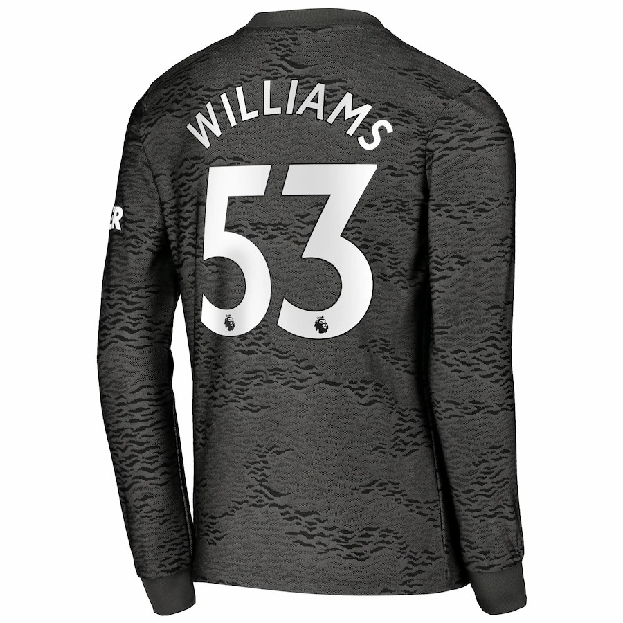 Kinder Fußball Brandon Williams #53 Auswärtstrikot Schwarz Long Sleeve Trikot 2020/21 Hemd