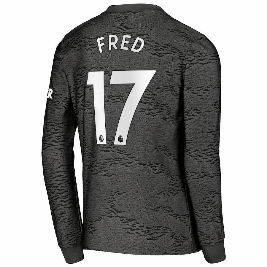 Kinder Fußball Fred #17 Auswärtstrikot Schwarz Long Sleeve Trikot 2020/21 Hemd