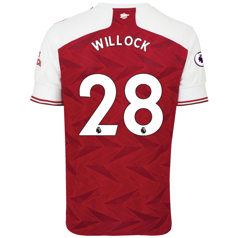 Kinder Fußball Joe Willock #28 Heimtrikot Rot Trikot 2020/21 Hemd