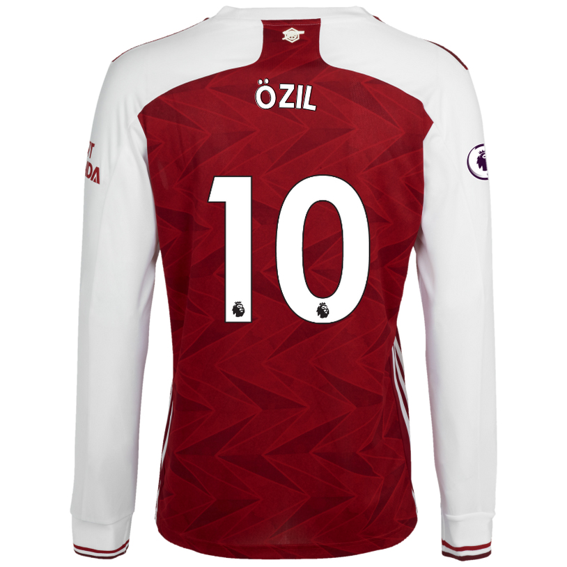 Kinder Fußball Mesut Ozil #10 Heimtrikot Weiß Rot Long Sleeved Shirt 2020/21 Hemd