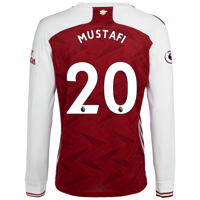 Kinder Fußball Shkodran Mustafi #20 Heimtrikot Weiß Rot Long Sleeved Shirt 2020/21 Hemd