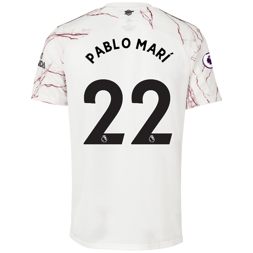 Kinder Fußball Pablo Mari #22 Auswärtstrikot Weiß Trikot 2020/21 Hemd