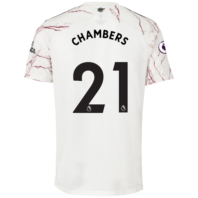 Kinder Fußball Calum Chambers #21 Auswärtstrikot Weiß Trikot 2020/21 Hemd