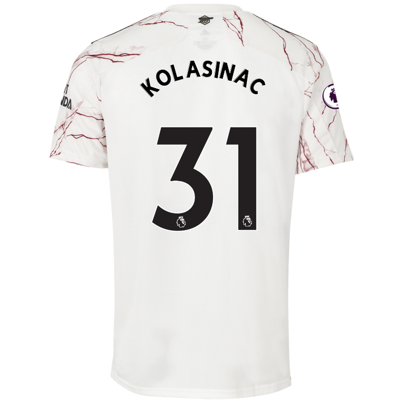 Kinder Fußball Sead Kolasinac #31 Auswärtstrikot Weiß Trikot 2020/21 Hemd