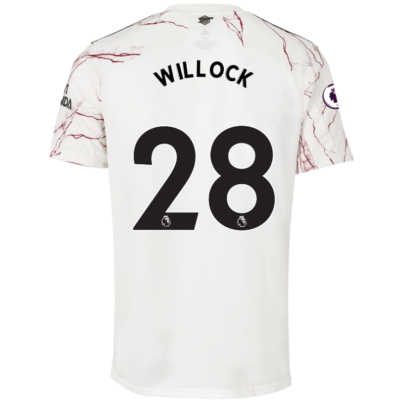Kinder Fußball Joe Willock #28 Auswärtstrikot Weiß Trikot 2020/21 Hemd