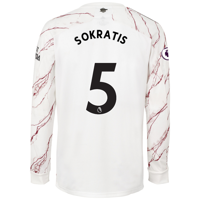 Kinder Fußball Sokratis Papastathopoulos #5 Auswärtstrikot Weiß Long Sleeved Shirt 2020/21 Hemd