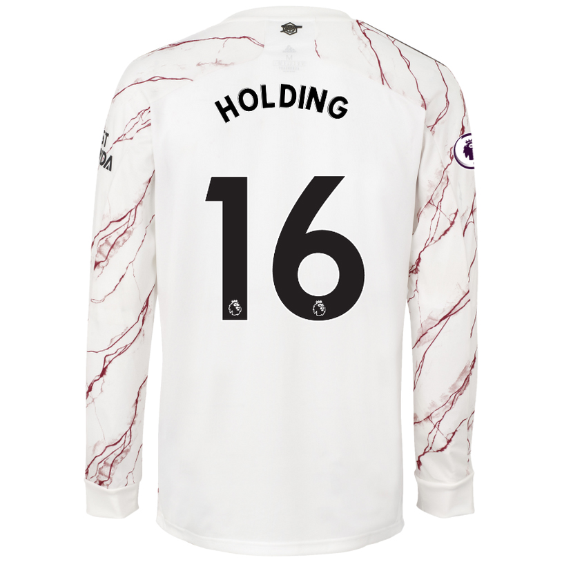 Kinder Fußball Rob Holding #16 Auswärtstrikot Weiß Long Sleeved Shirt 2020/21 Hemd