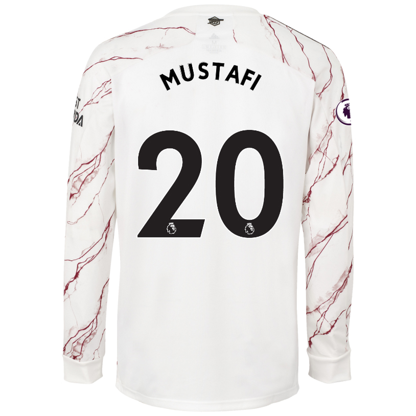Kinder Fußball Shkodran Mustafi #20 Auswärtstrikot Weiß Long Sleeved Shirt 2020/21 Hemd