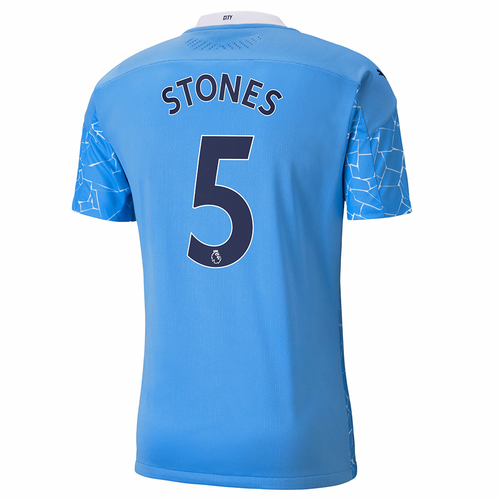 Kinder Fußball John Stones #5 Heimtrikot Blau Trikot 2020/21 Hemd