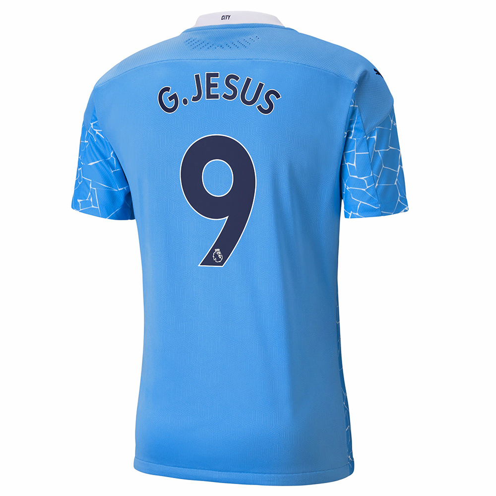 Kinder Fußball Gabriel Jesus #9 Heimtrikot Blau Trikot 2020/21 Hemd