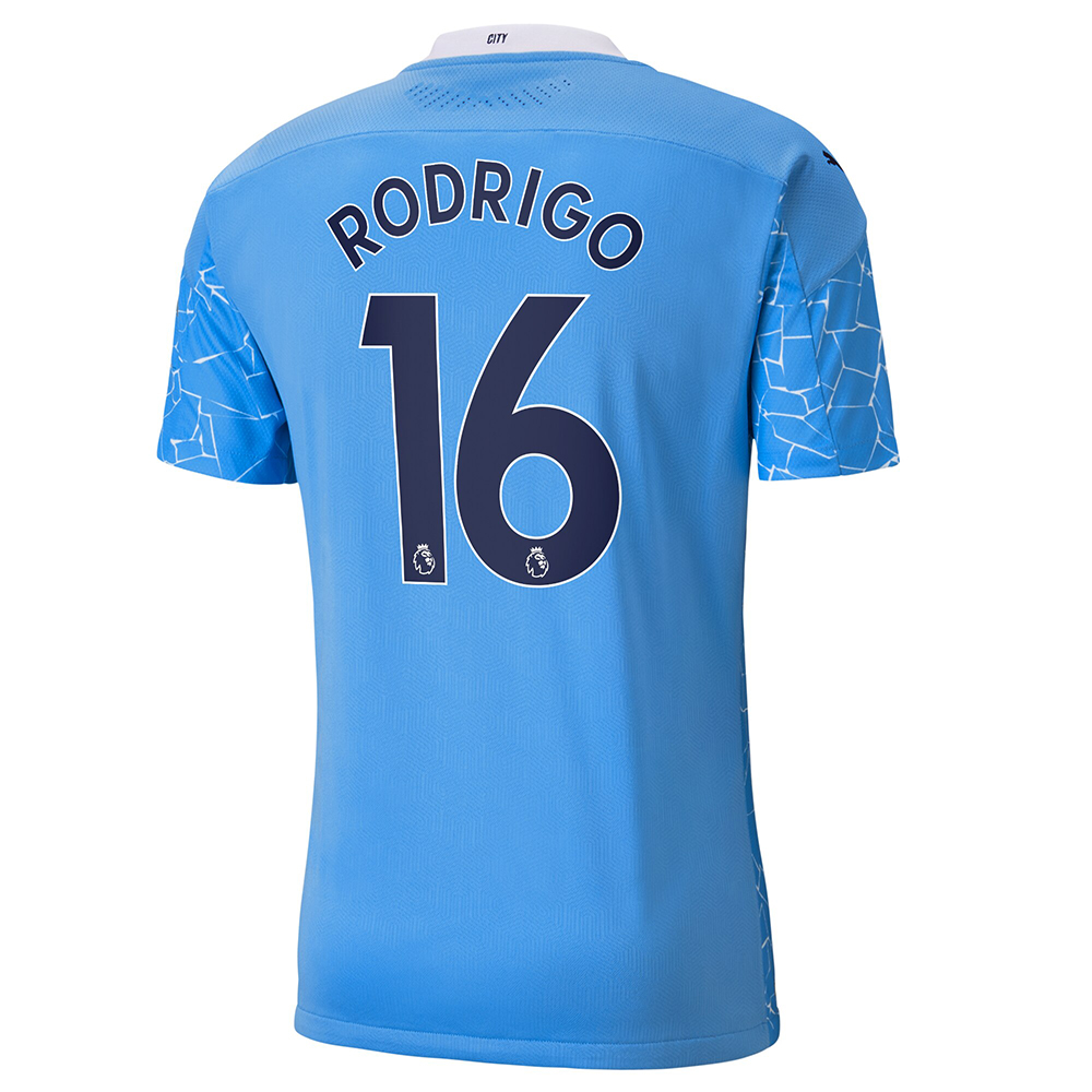 Kinder Fußball Rodri #16 Heimtrikot Blau Trikot 2020/21 Hemd