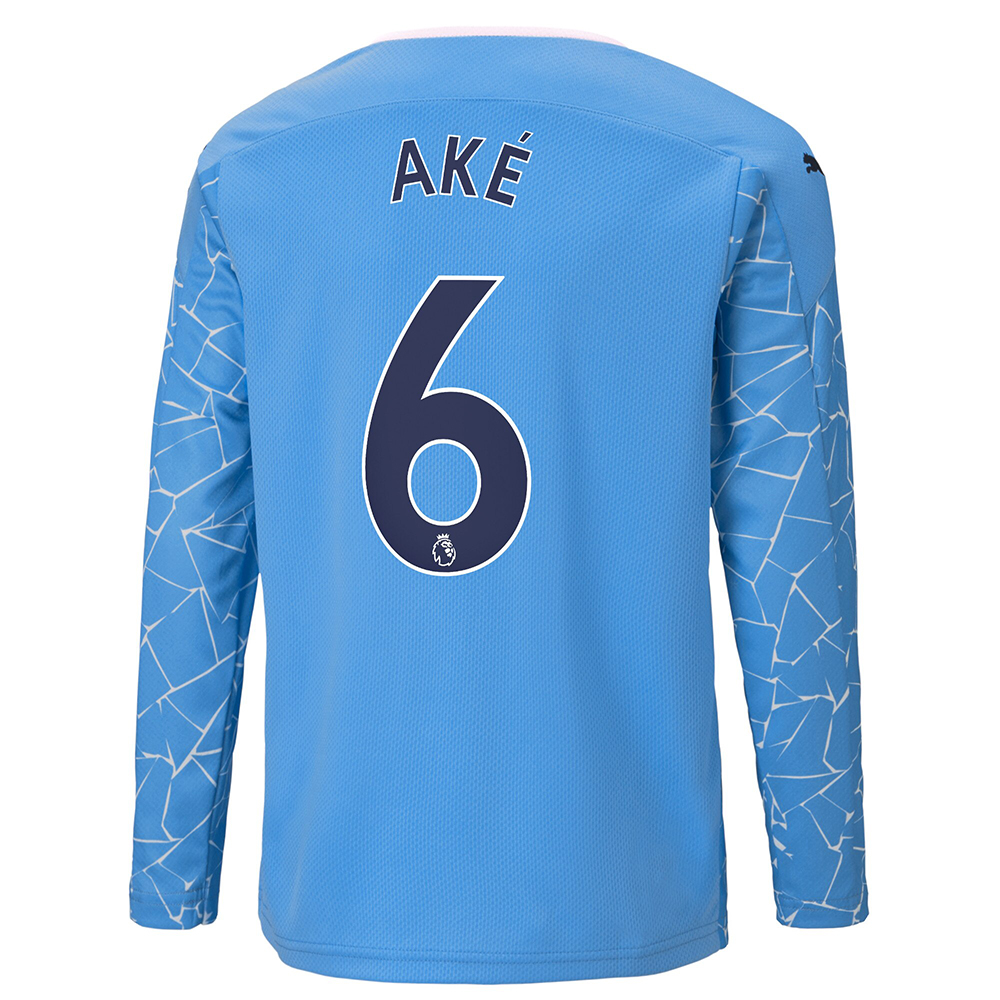 Kinder Fußball Nathan Ake #6 Heimtrikot Blau Long Sleeved Shirt 2020/21 Hemd