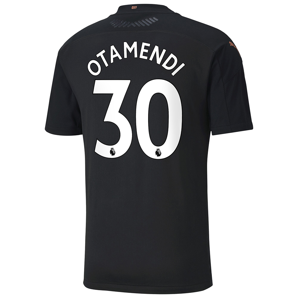 Kinder Fußball Nicolas Otamendi #30 Auswärtstrikot Schwarz Trikot 2020/21 Hemd