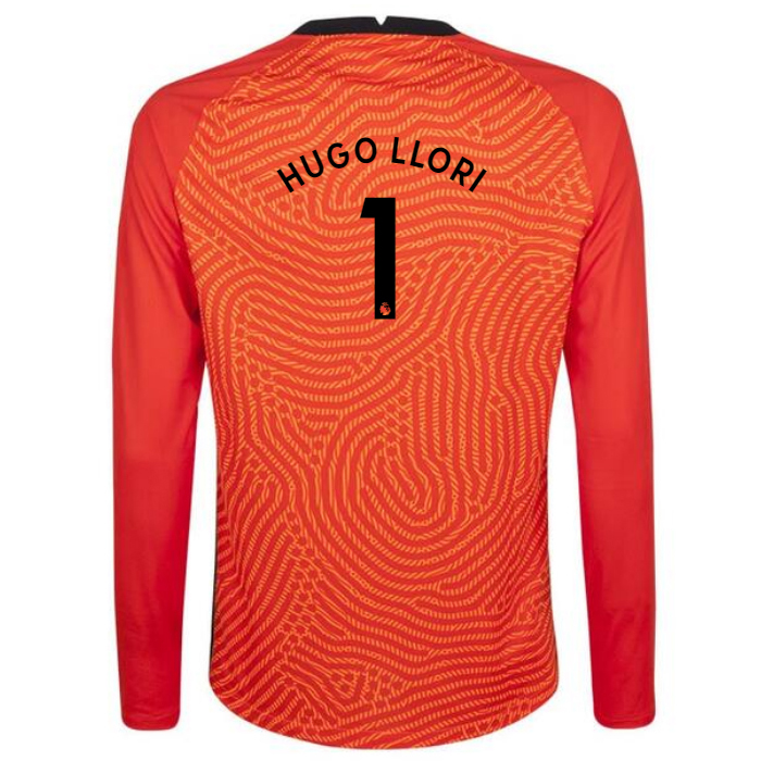 Kinder Fussball Hugo Lloris 1 Heimtrikot Orange Goalkeeper Shirt 2020 21 Hemd