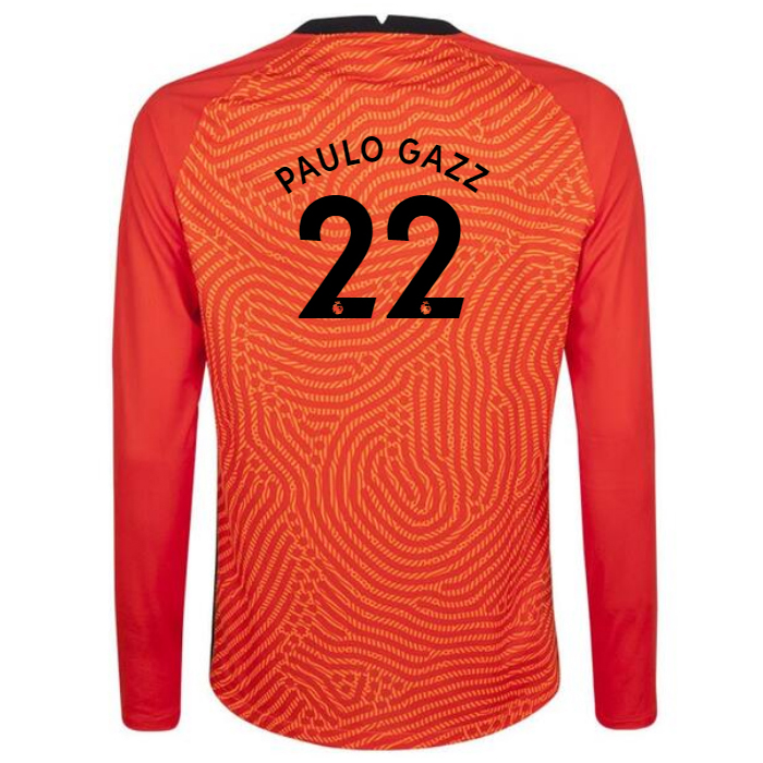 Kinder Fußball Paulo Gazzaniga #22 Heimtrikot Orange Goalkeeper Shirt 2020/21 Hemd