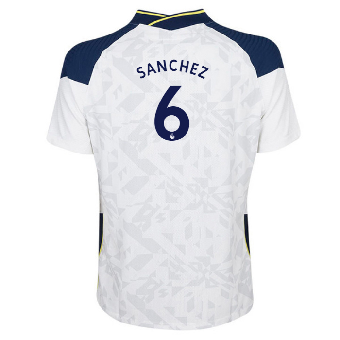 Kinder Fußball Davinson Sanchez #6 Heimtrikot Weiß Trikot 2020/21 Hemd