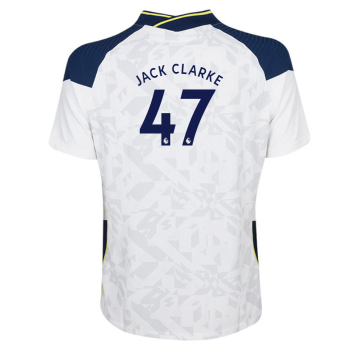 Kinder Fußball Jack Clarke #47 Heimtrikot Weiß Trikot 2020/21 Hemd