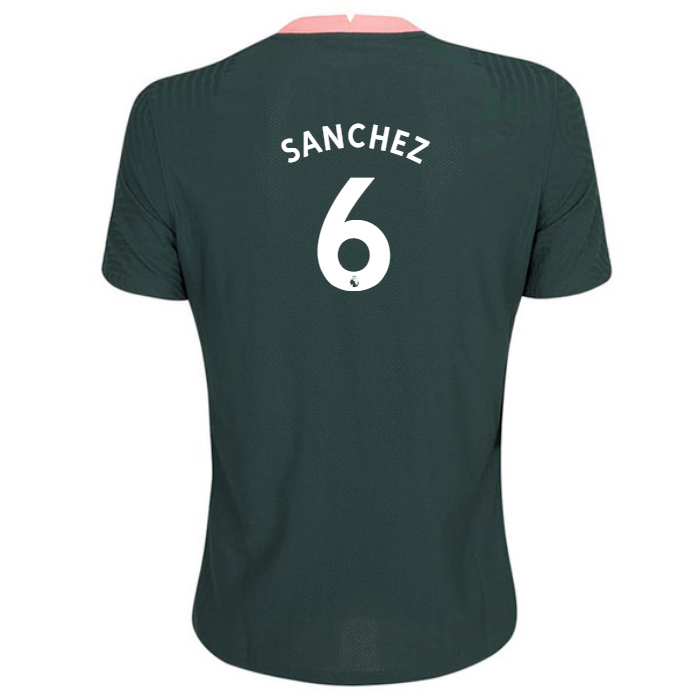 Kinder Fußball Davinson Sanchez #6 Auswärtstrikot Dunkelgrün Trikot 2020/21 Hemd