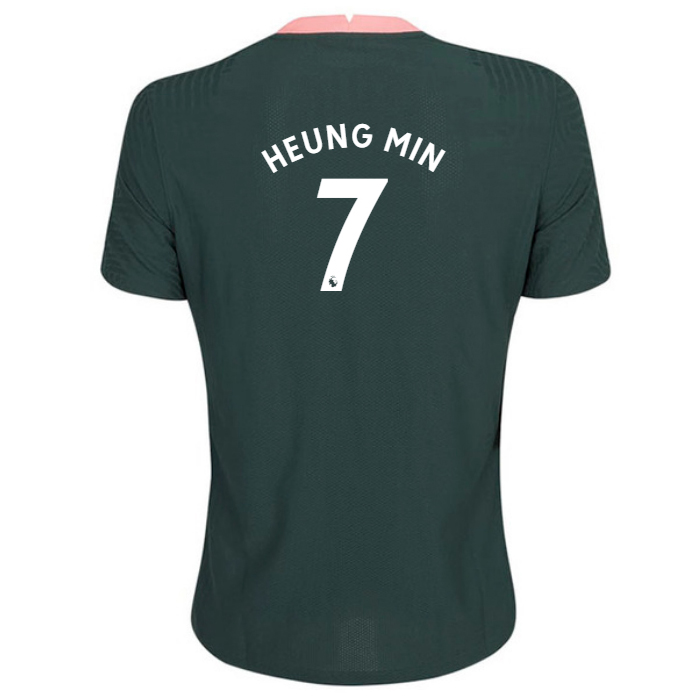Kinder Fußball Heung-min Son #7 Auswärtstrikot Dunkelgrün Trikot 2020/21 Hemd