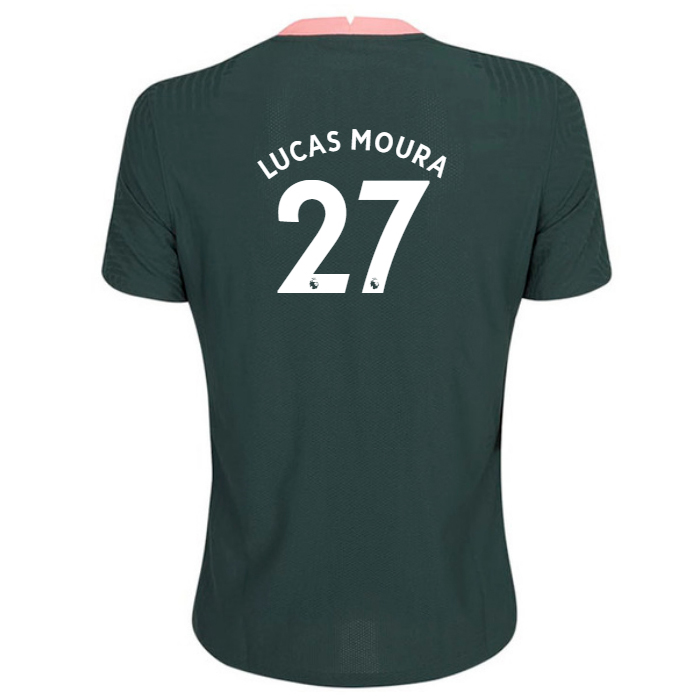 Kinder Fußball Lucas Moura #27 Auswärtstrikot Dunkelgrün Trikot 2020/21 Hemd