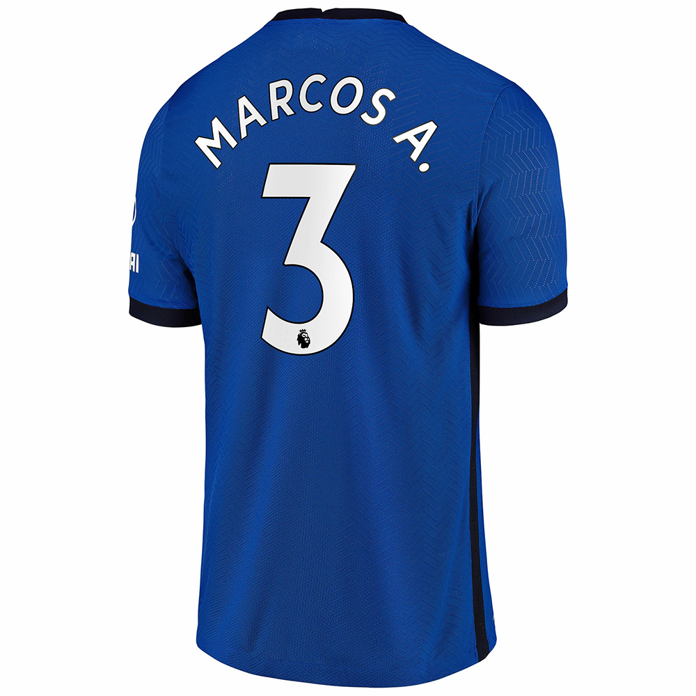 Kinder Fußball Marcos Alonso #3 Heimtrikot Blau Trikot 2020/21 Hemd