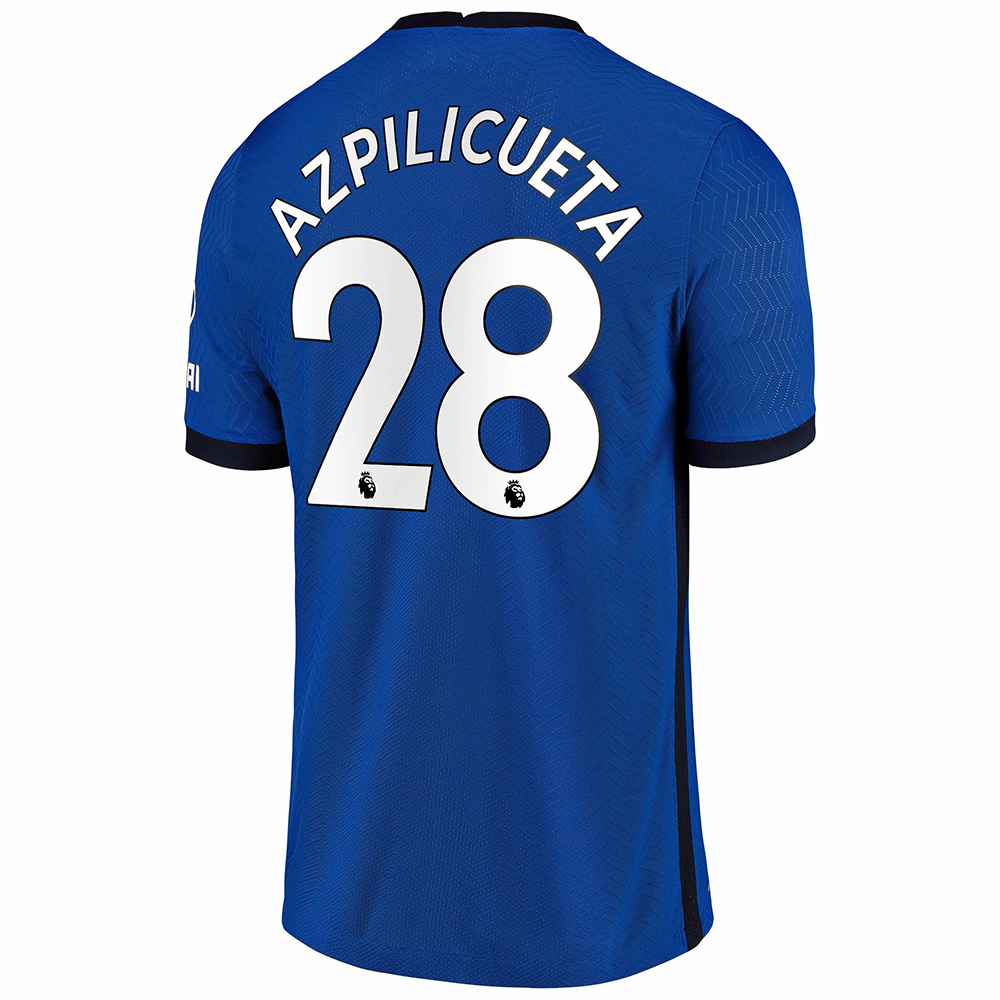 Kinder Fußball Cesar Azpilicueta #28 Heimtrikot Blau Trikot 2020/21 Hemd