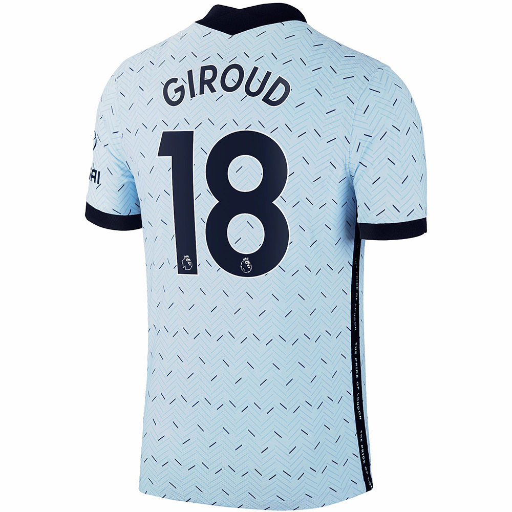 Kinder Fußball Olivier Giroud #18 Auswärtstrikot Hellblau Trikot 2020/21 Hemd