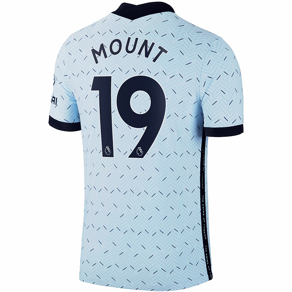 Kinder Fußball Mason Mount #19 Auswärtstrikot Hellblau Trikot 2020/21 Hemd
