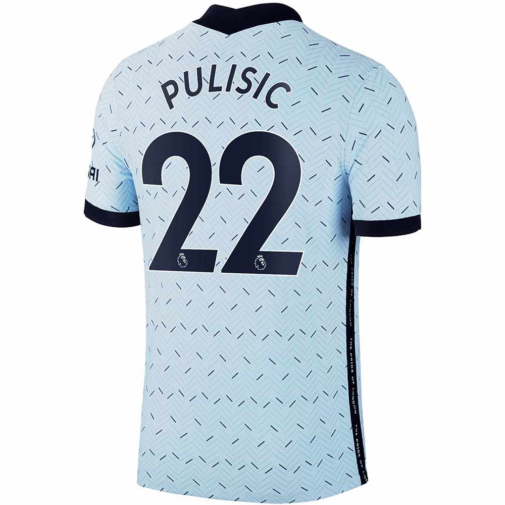 Kinder Fußball Christian Pulisic #22 Auswärtstrikot Hellblau Trikot 2020/21 Hemd