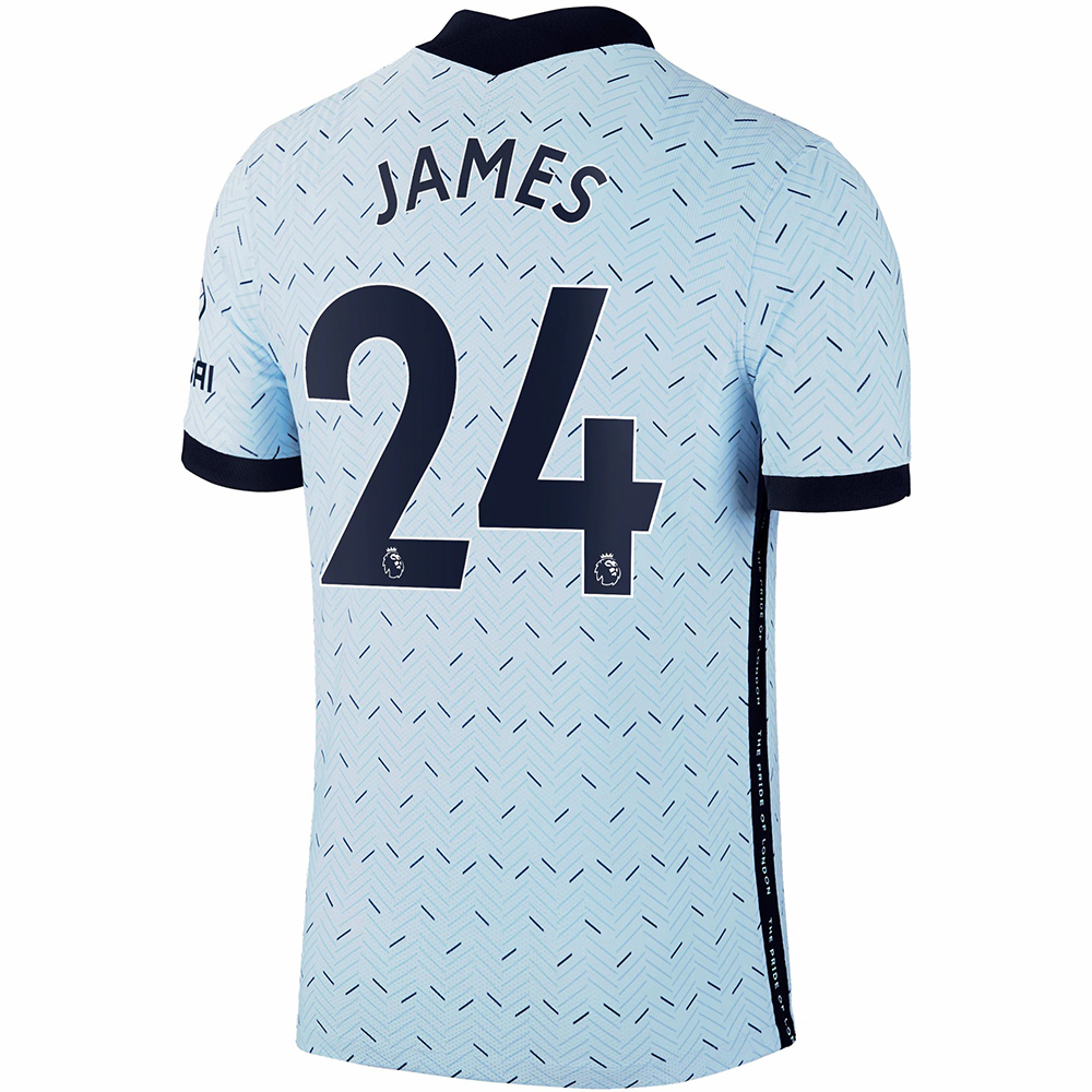 Kinder Fußball Reece James #24 Auswärtstrikot Hellblau Trikot 2020/21 Hemd