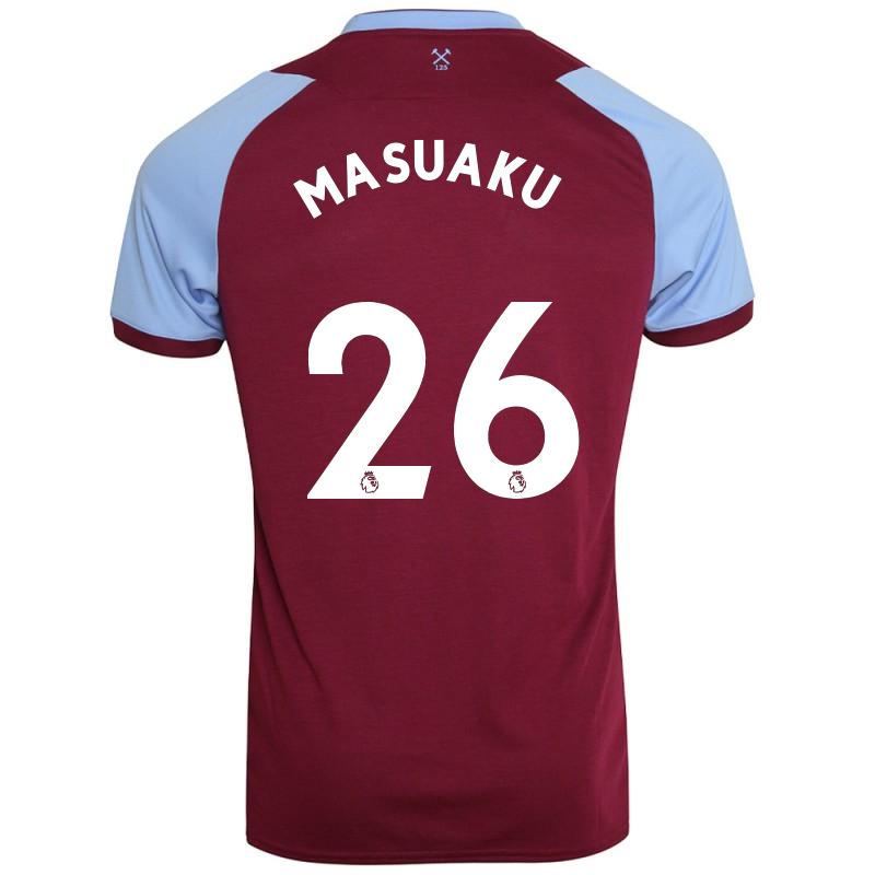 Kinder Fußball Arthur Masuaku #26 Heimtrikot Burgund Trikot 2020/21 Hemd