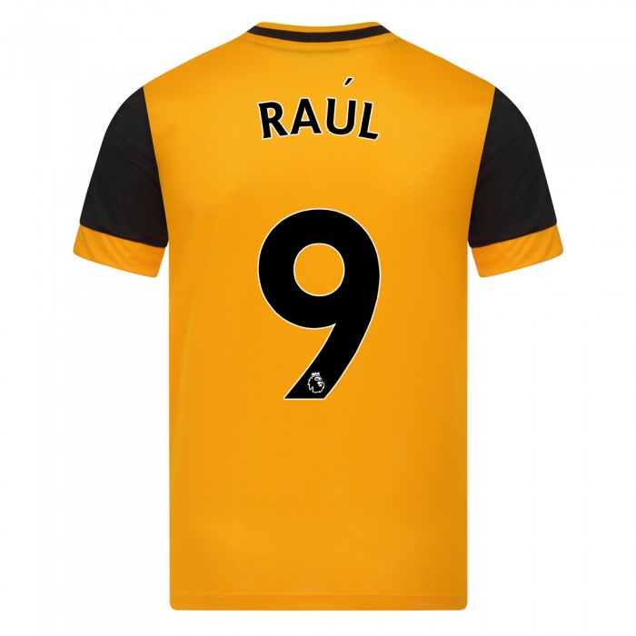 Kinder Fußball Raul Jimenez #9 Heimtrikot Orange Trikot 2020/21 Hemd