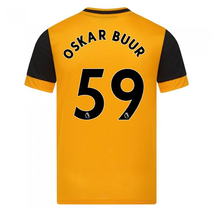 Kinder Fußball Oskar Buur #59 Heimtrikot Orange Trikot 2020/21 Hemd