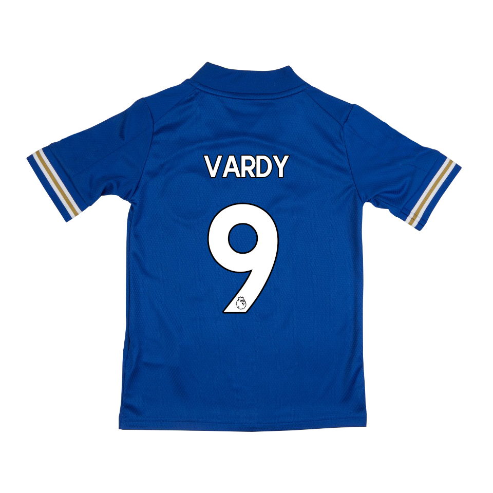 Kinder Fußball Jamie Vardy #9 Heimtrikot Blau Trikot 2020/21 Hemd