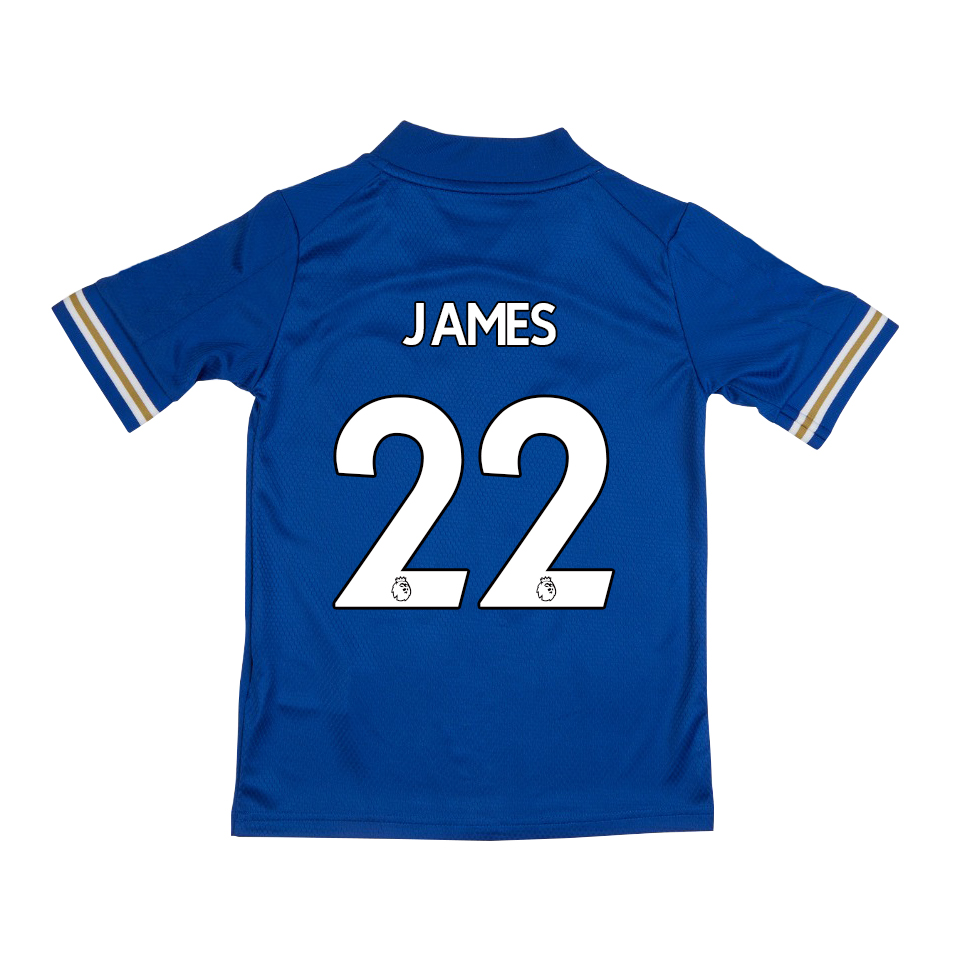 Kinder Fußball Matty James #22 Heimtrikot Blau Trikot 2020/21 Hemd