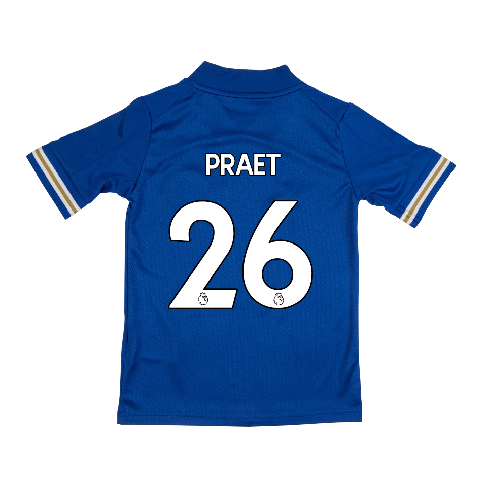 Kinder Fußball Dennis Praet #26 Heimtrikot Blau Trikot 2020/21 Hemd