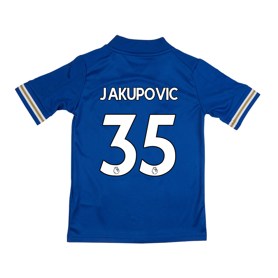 Kinder Fußball Eldin Jakupovic #35 Heimtrikot Blau Trikot 2020/21 Hemd