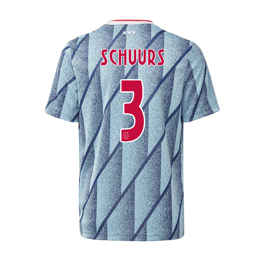 Kinder Fußball Perr Schuurs #3 Auswärtstrikot Blau Trikot 2020/21 Hemd