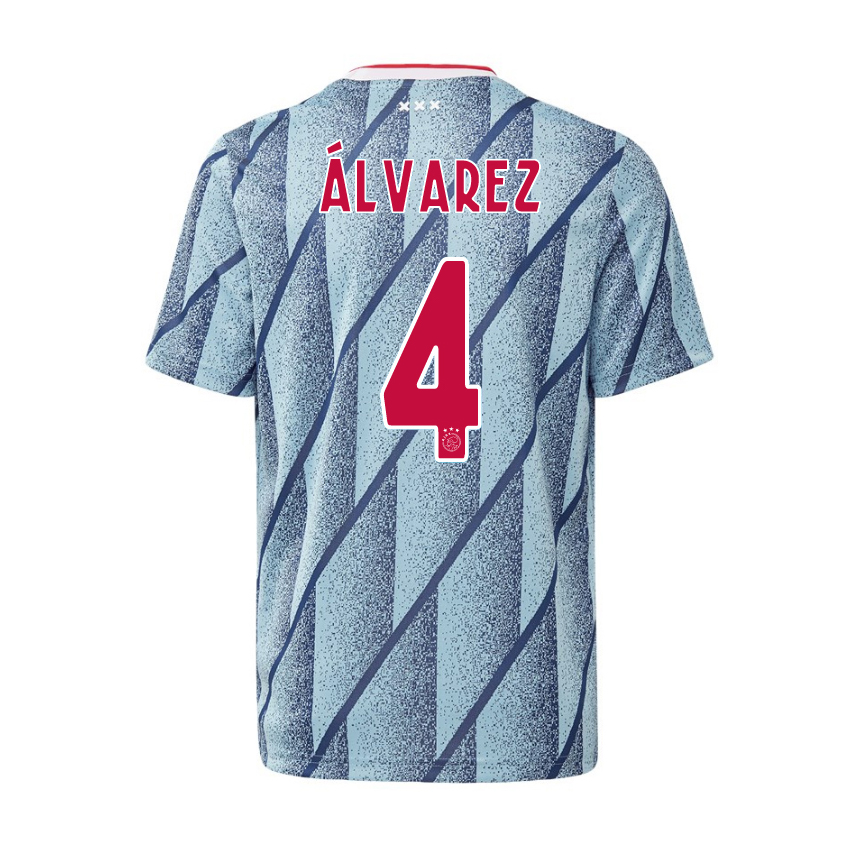 Kinder Fußball Edson Alvarez #4 Auswärtstrikot Blau Trikot 2020/21 Hemd