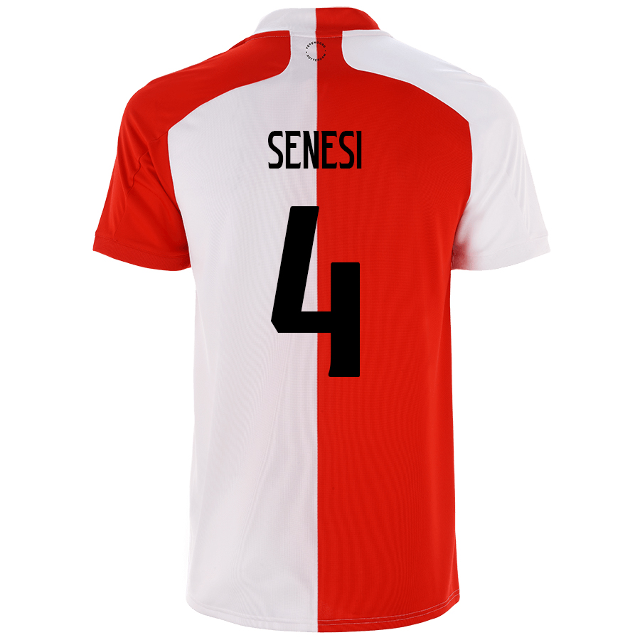 Kinder Fußball Marcos Senesi #4 Heimtrikot Rot Weiß Trikot 2020/21 Hemd