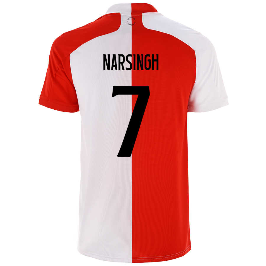 Kinder Fußball Luciano Narsingh #7 Heimtrikot Rot Weiß Trikot 2020/21 Hemd